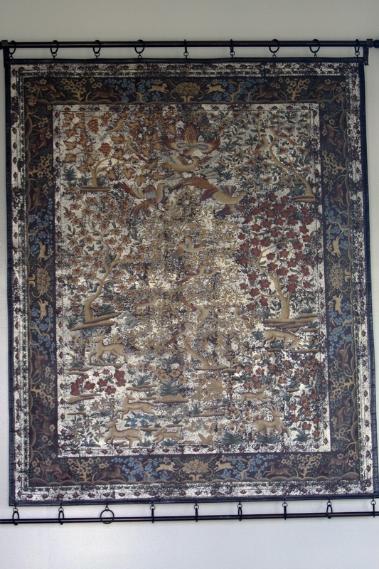 Exceptional tapestry on canvas. Size is 5' 1/2" x 4' 8 1/2" gallery