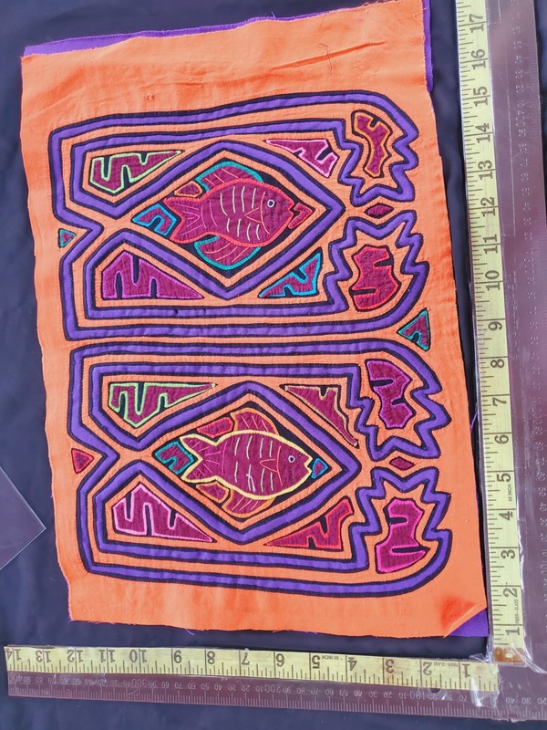 kuna panel mola textile unframed style from Panama original 2215 fish