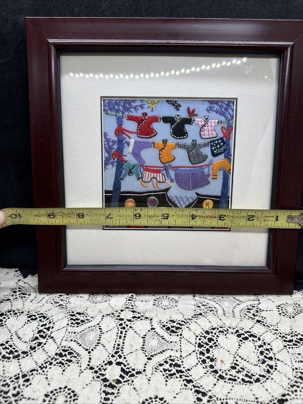 IKEA Ribba Framed Chinese Silk Embroidery Colorful Houses Dragonfly gallery