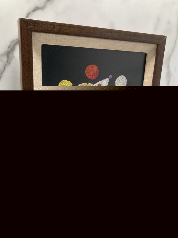 Vintage Clown Framed 10 X 12” Punch Art Needlepoint Handmade Framed gallery