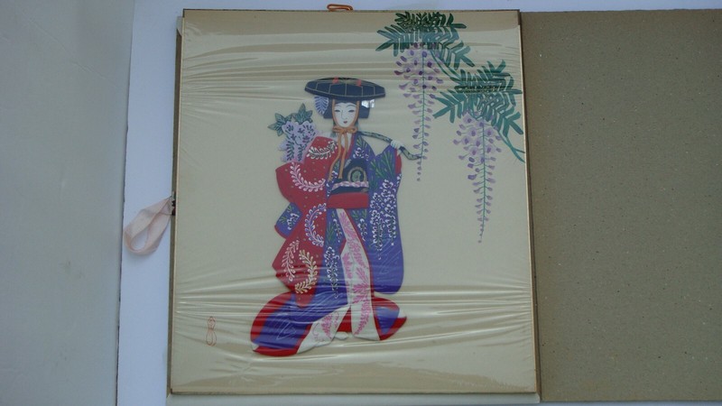 VINTAGE BEAUTIFUL JAPANESE TEXTILE ART- KIMONO STYLES ON BOARD – IN FOLDER #2