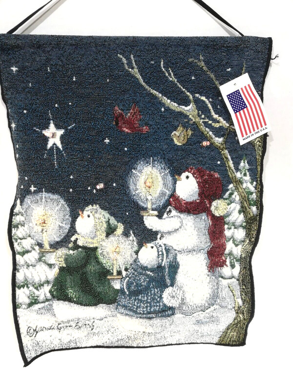 Oh Come, All Ye Faithful Approx. 13×17″ Holiday Tapestry Bannerette w/lights VGC
