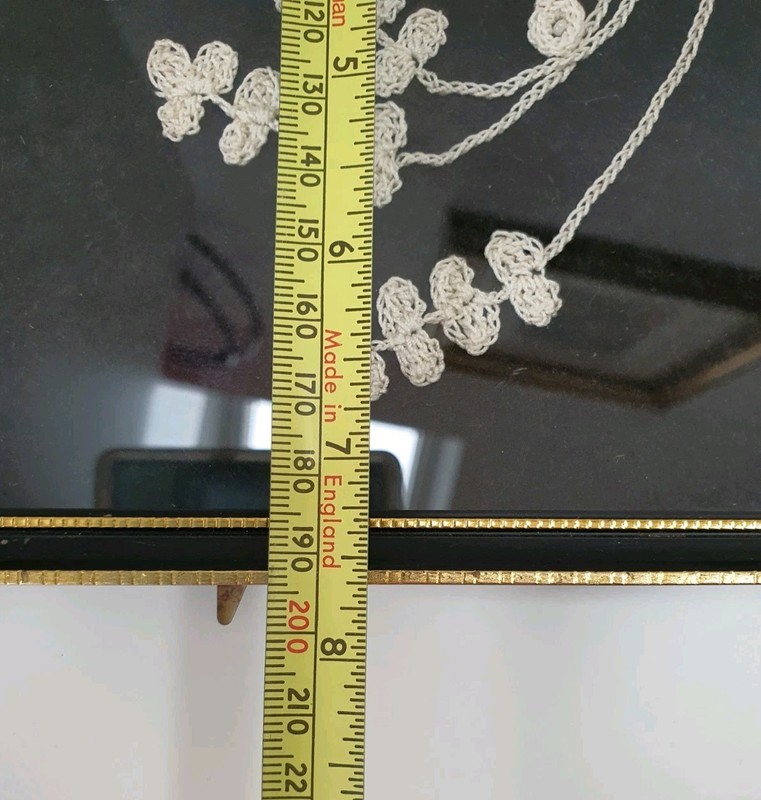 Crochet Floral Picture Framed Black & Gold 19cm x 14cm gallery