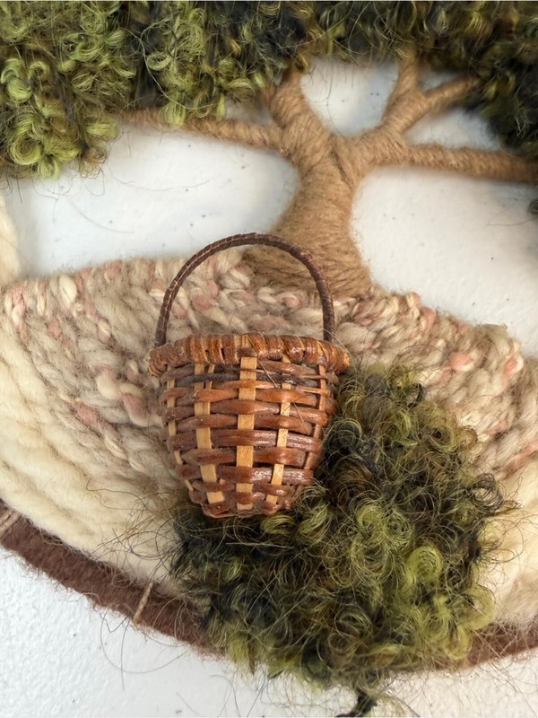 Vintage Handmade Tree of Life Wall Hanging Fiber Art Folk Decor Boho Fairycore gallery