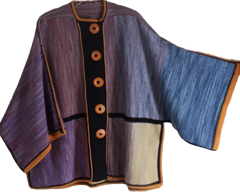 Linda Mendelson OS S M L XL Fiber Artist Art-to-Wear Hand-Woven NYC Sweater Coat
