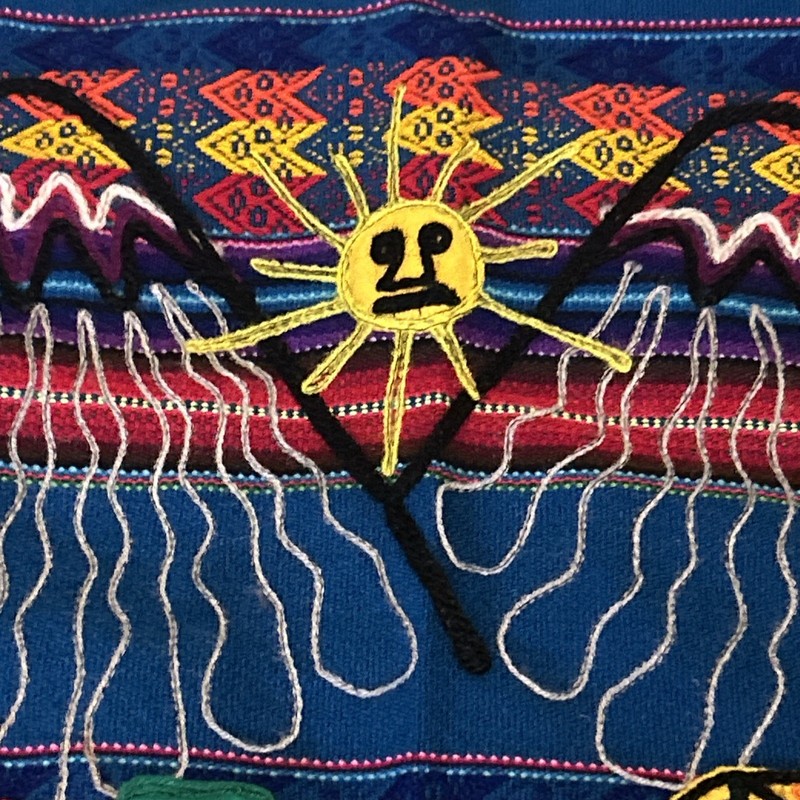 Peruvian Hand Woven Embroidery Uros Island Vintage Wall Hanging Art gallery