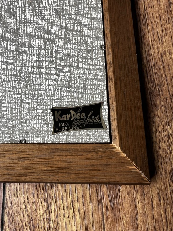 Vintage Kay Dee Framed Linen Fabric Print BAKERY ~ Hope Valley Rhode Island gallery