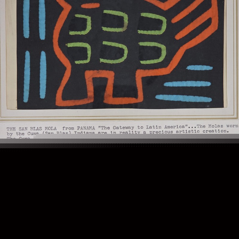 Vintage Framed Cuna San Blas Mola Textile Art Panama Folk Art Bird Design gallery