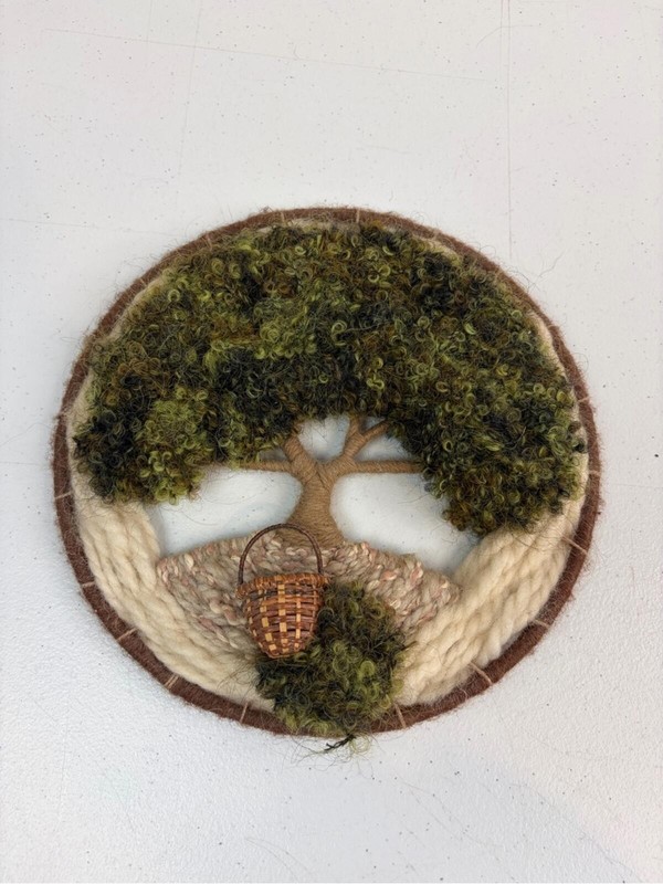 Vintage Handmade Tree of Life Wall Hanging Fiber Art Folk Decor Boho Fairycore