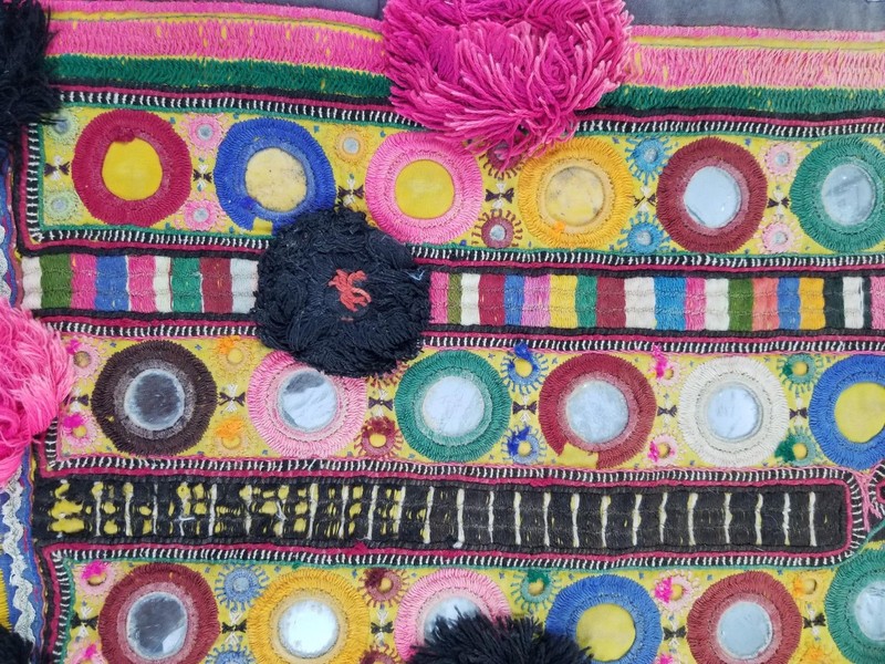 Vintage Traditional Kuchi Banjara Embroidered Neck Panel 45x43cms gallery