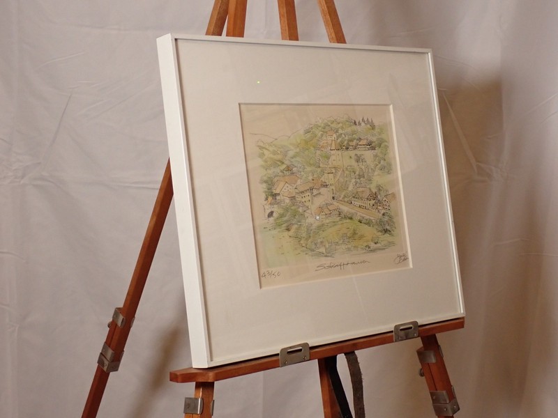 [Old Paper] Limited Edition Print "Schaffhausen" Switzerland Munot Fortress gallery