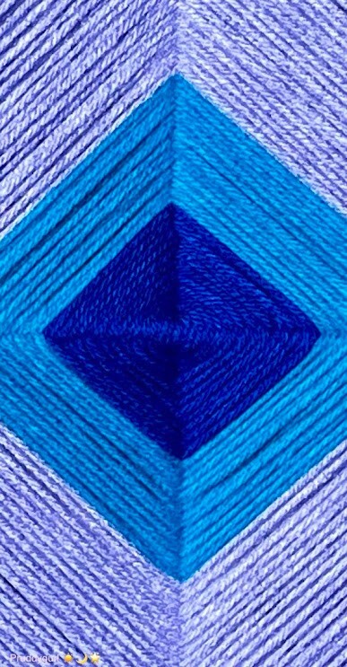 Ojo de Dios/God's Eye 18" violet/blues/aqua-acyrlic yarn gallery