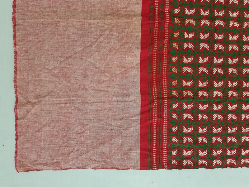 Vintage Handwoven Embroidered Wool Textile 168x89cm gallery