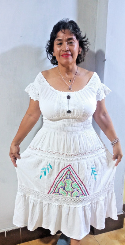 Shipibo Native embroidery aya visions design dress