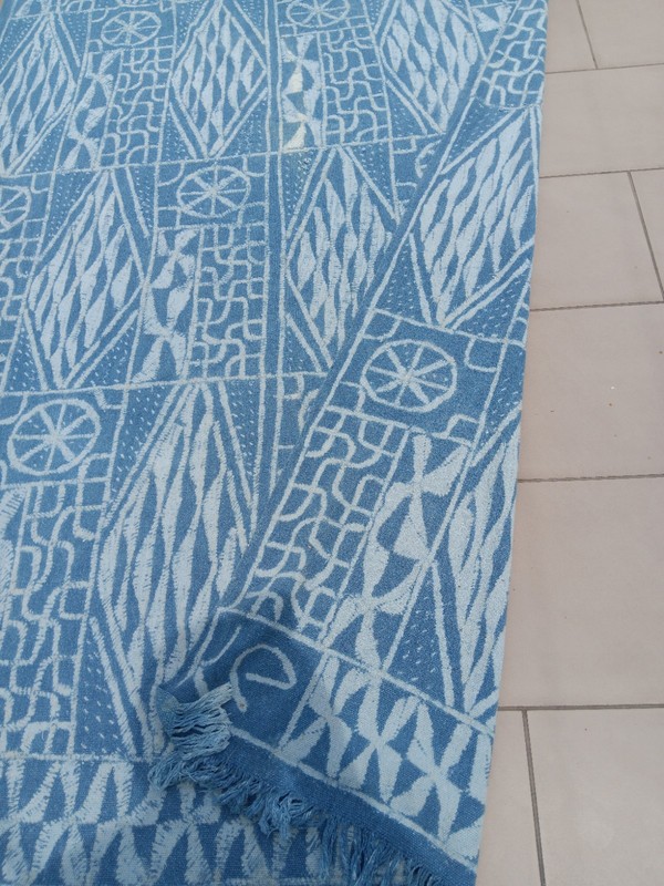 Bamileke Authentic Ndop heavy Textile Tapestry Cloth from Cameroon 114×55" gallery
