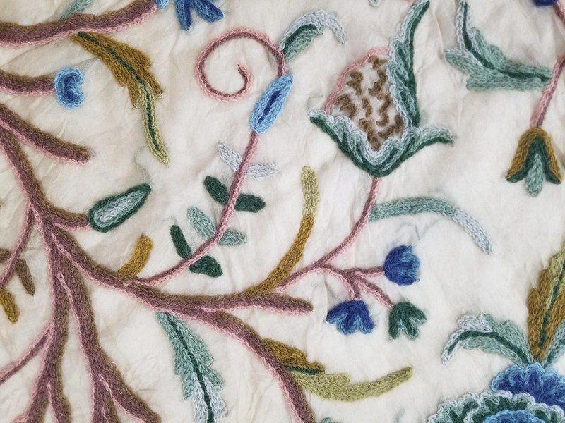 Antique Jacobean Inspired Kashmir Crewel Work Tree of Life Curtain Panel 285x105 gallery