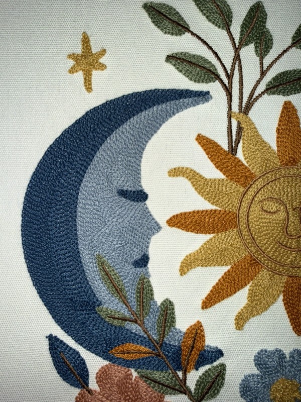 ✨Woven Embroidered Sun and Moon Wall Art ☀️ 🌙 13.5”x 15.5” New NWT BP Home gallery