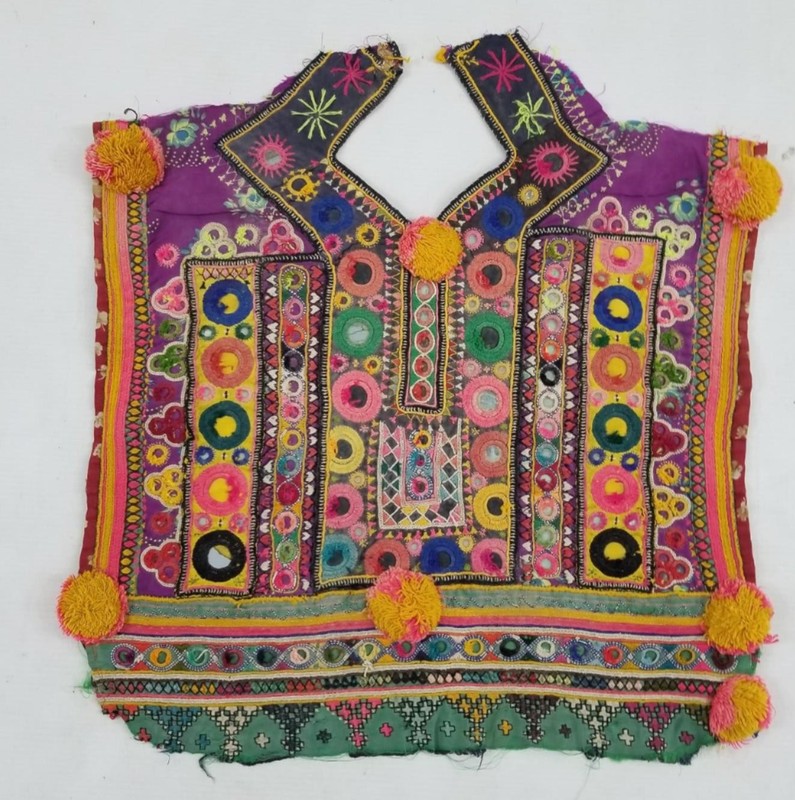 Vintage Traditional Kuchi Banjara Embroidered Neck Panel 48x43cms