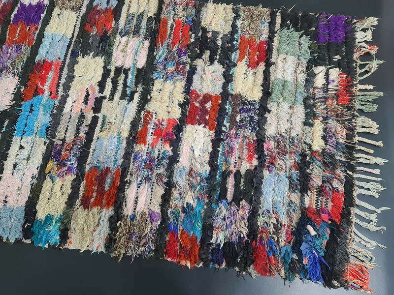 Moroccan Vintage Handmade Berber Rug 2'4"x3'8" Checkered Colorful Cotton Carpet gallery