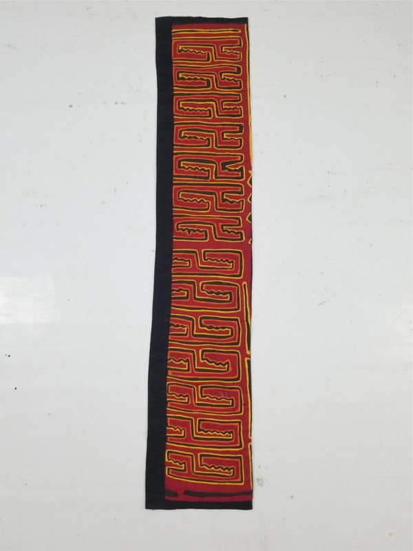 Vintage Traditional Kuna Mola Folk Art Applique Work Panel 107x21cm