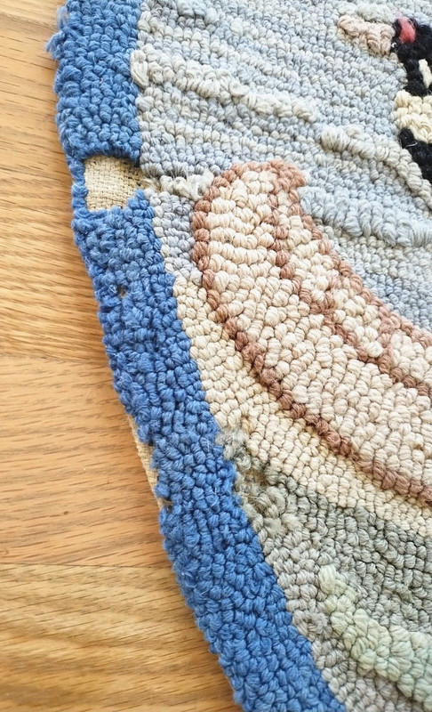 Vintage Primitive Hand Hooked Rug CANADA? 35" x 60" gallery
