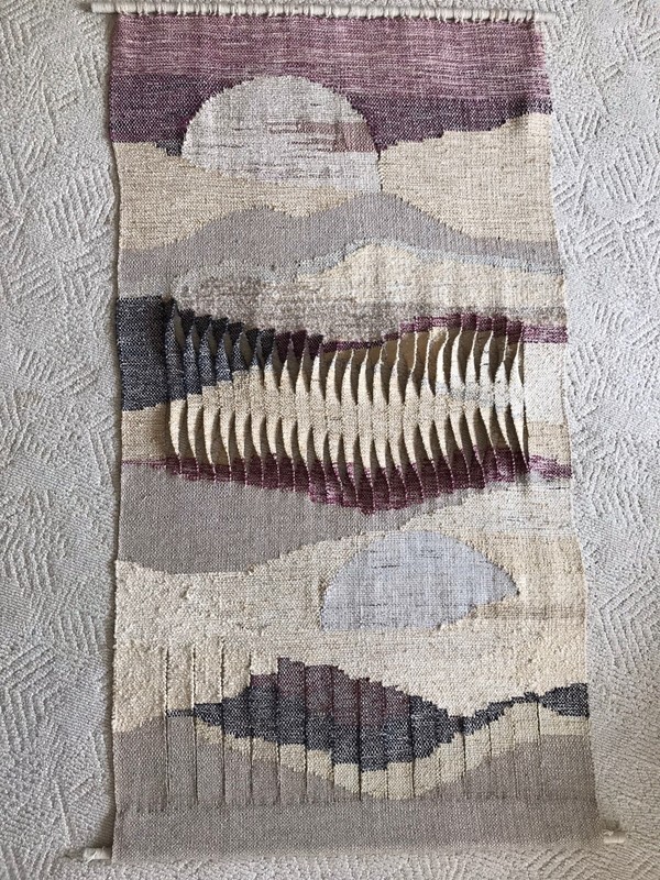 Contemporary 1970’s Mid Century Hand Woven Large Wool Wall Hanging Wall Art