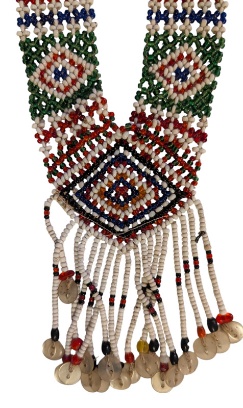Central Asian Beaded Necklace / Nazarlik / Good Luck Charm Mid 20th Century