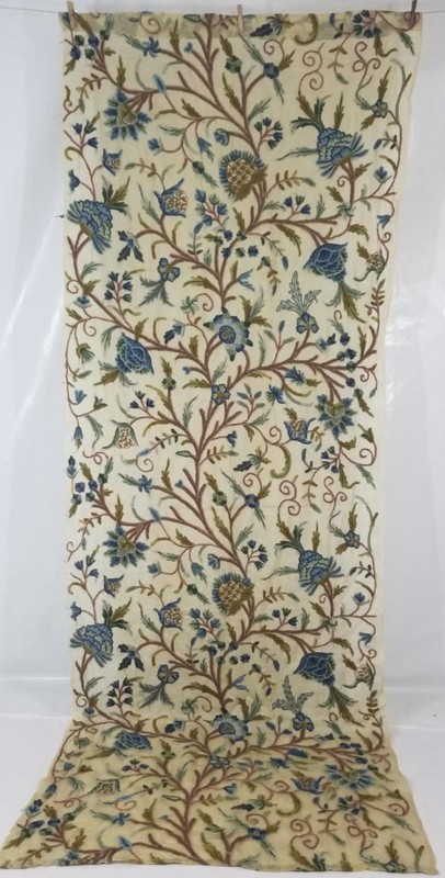 Antique Jacobean Inspired Kashmir Crewel Work Tree of Life Curtain Panel 285×105