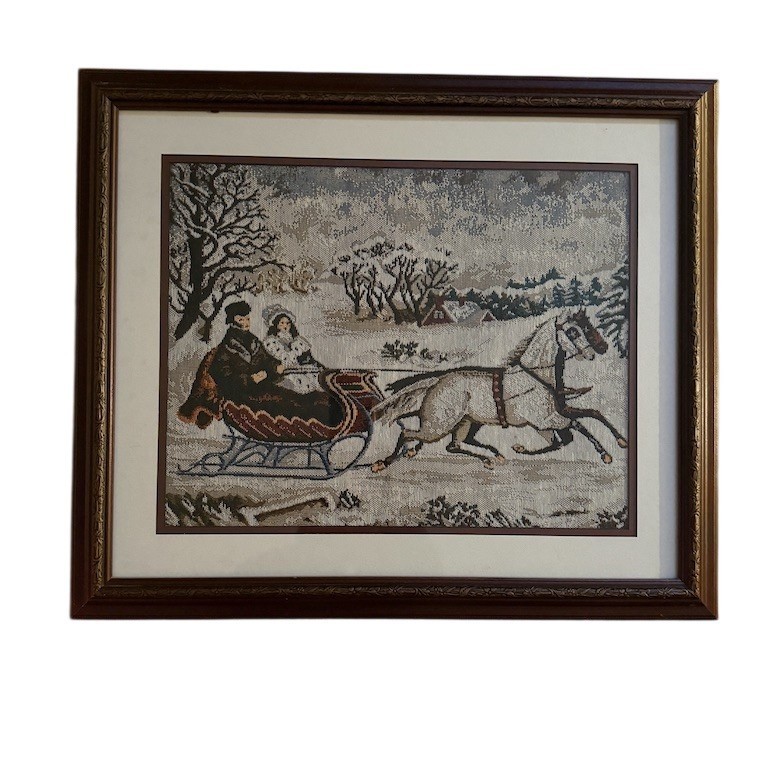 Winter Sleigh Horse Scene