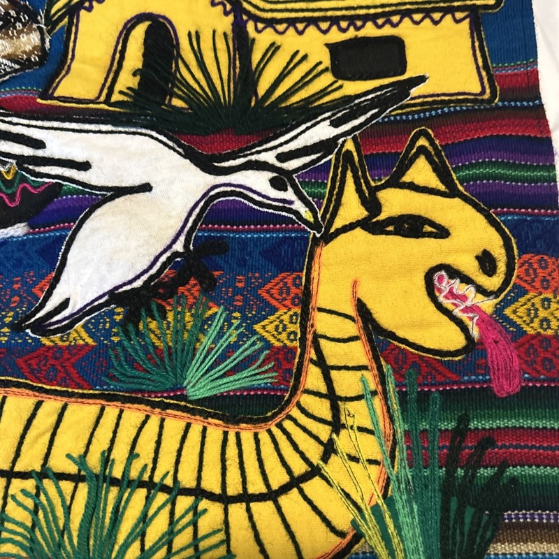 Peruvian Hand Woven Embroidery Uros Island Vintage Wall Hanging Art gallery
