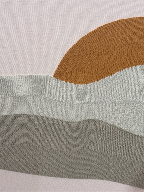 New BP Home Textile Embroidered Woven Wall Art sunset in the mountains 18”x26” gallery