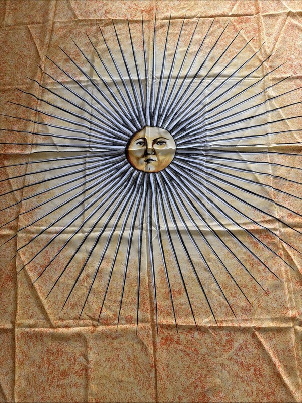 House of “Fornasetti” “Sole” Vintage Silk Scarf 53” X 53” Inches gallery