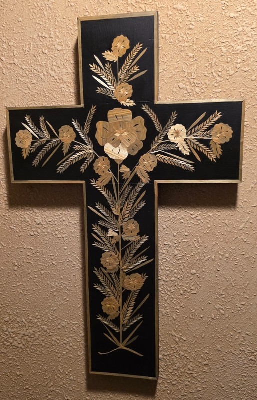 Wheat Inlay Cross Signed by Judy Varoz Long 2005 !!