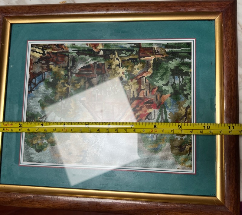 Embroidered Picture Framed Vintage Wall Art 11.5” X 9.5” Colourful Homestead gallery