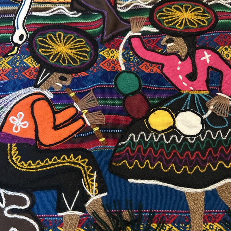 Peruvian Hand Woven Embroidery Uros Island Vintage Wall Hanging Art gallery