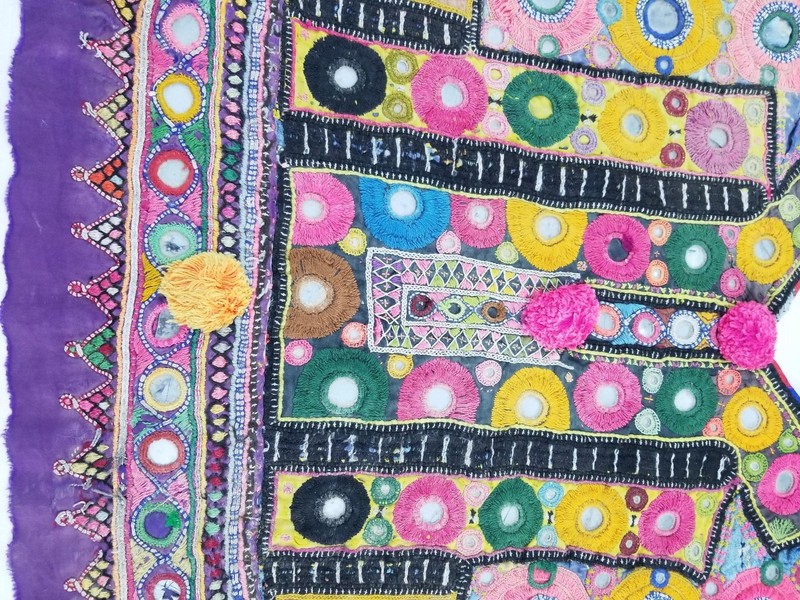 Vintage Traditional Kuchi Banjara Embroidered Neck Panel 55x46cms gallery