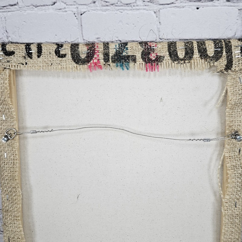 Product Of Colombia Authentic Burlap Sack Wrapped Canvas Wood Framed Art 20x16 gallery