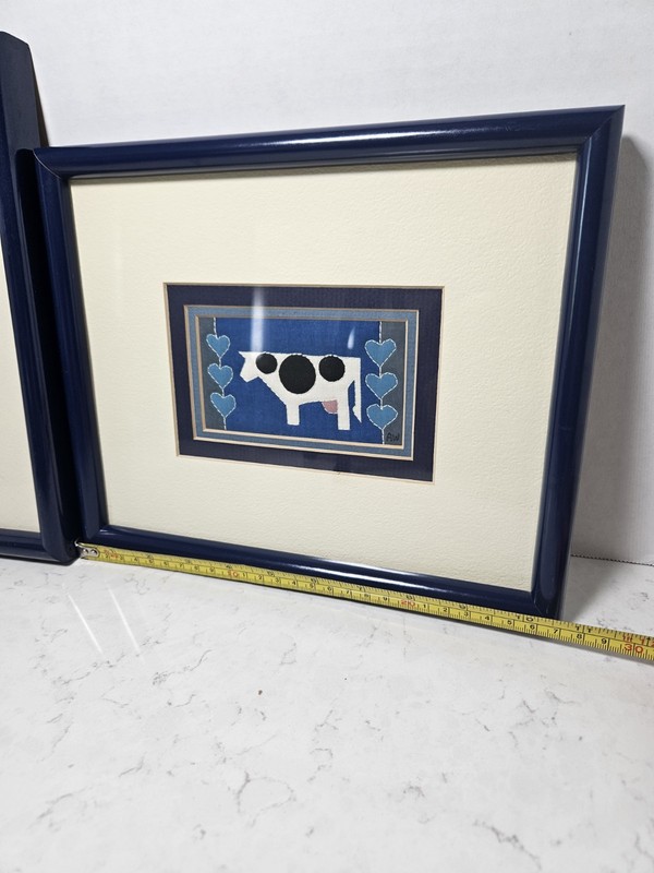 Alice Woodrome 2 Framed Quilted Serigraph Art Iris And Cow gallery