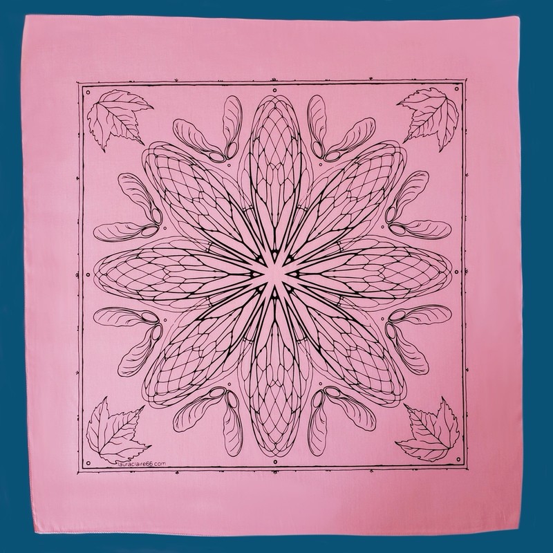 Cicada Wing design bandana by lauraclaire66, pink/black