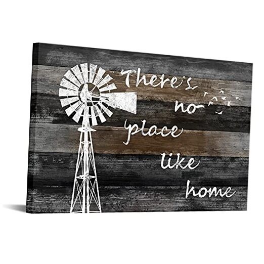 Farmhouse Wall Art Decor Rustic Windmill Canvas Print Barn Country Home