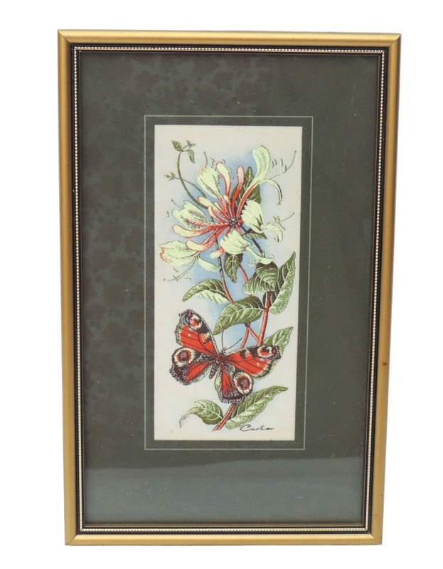 Cash’s of Coventry Silk Woven Pictures – Peacock & Honeysuckle
