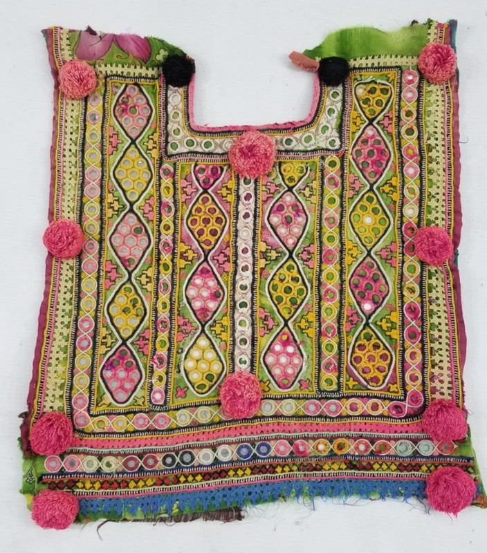 Vintage Traditional Kuchi Banjara Embroidered Neck Panel 45x43cms