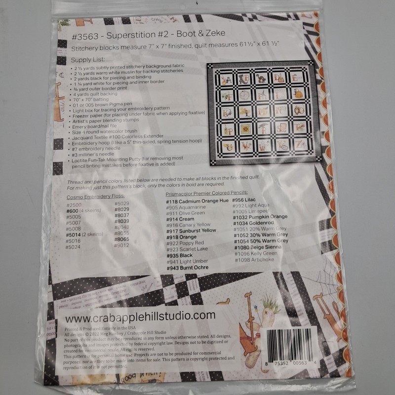 Crabapple Hill SUPERSTITION 2 Patterns (1,2) Pre-owned, Uncut OOP gallery
