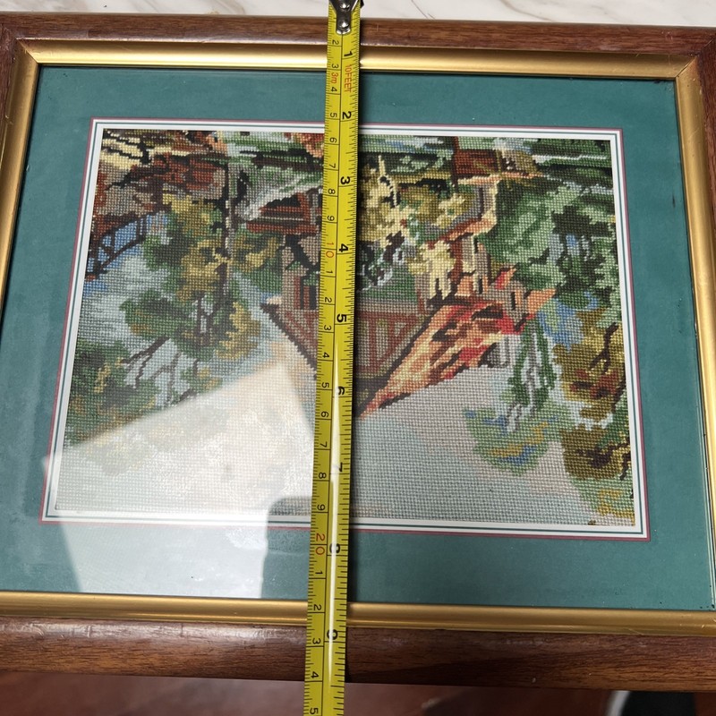 Embroidered Picture Framed Vintage Wall Art 11.5” X 9.5” Colourful Homestead gallery
