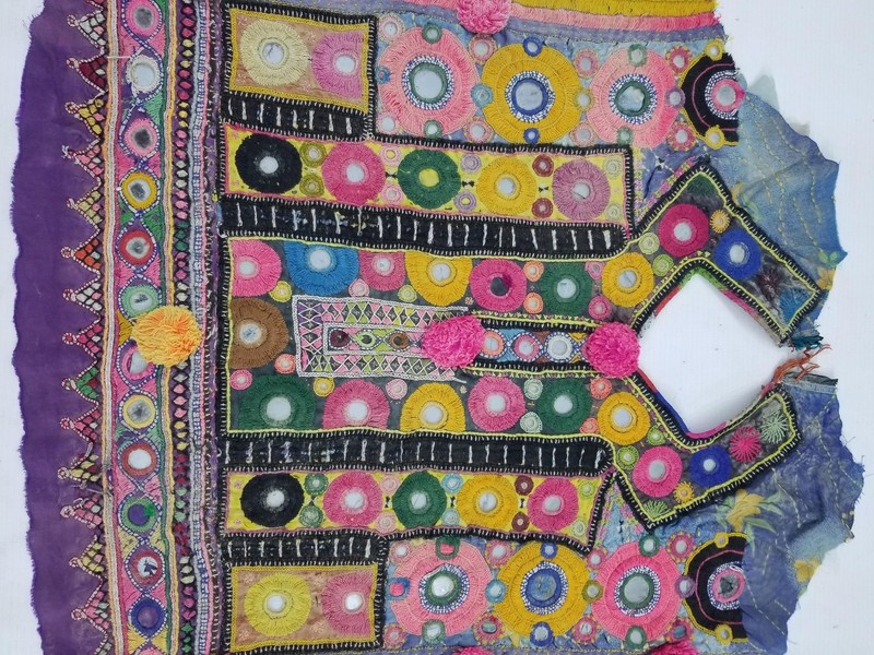Vintage Traditional Kuchi Banjara Embroidered Neck Panel 55x46cms gallery