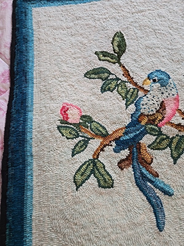 Vtg Handmade Granny Core Tapestry Flowers Aprox 30"x 35" gallery