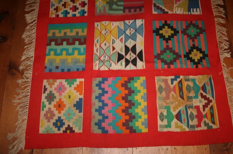 VTG Kilim Rug Gafsa Tunisia African Berber Pictorial Textile Tapestry Folk Art gallery
