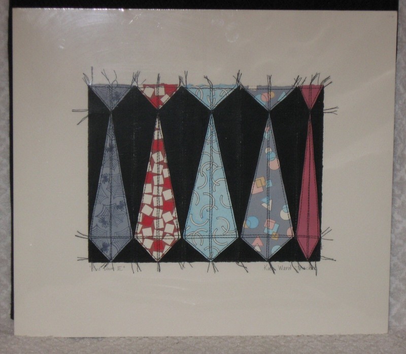 Kate Ward Thacker (Tied Dawn III) Woven Fabric Textiles Art Matted Signed