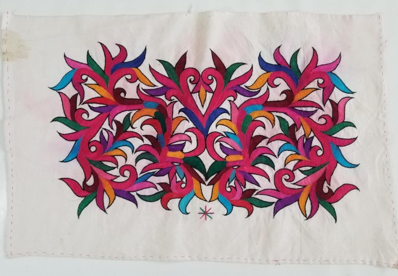 Vintage Traditional Hand Embroidered Sulam Tumpar Panel 63x41cm