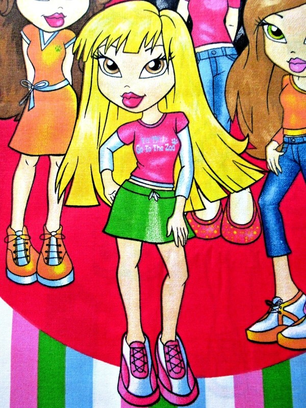 "LIL' BRATZ / FABRIC PRINT" ~ (17" X 21") ~ ** WALL ART / QUILTING ** #49 gallery